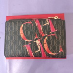 Cartera CH grande, marrón letras rojas