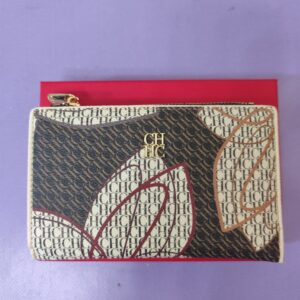 Cartera CH grande, hojas marron