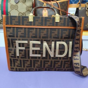 Bolsos FEN, tote asas carey, marrón filos claros