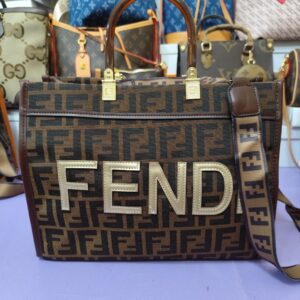 Bolsos FEN, tote asas carey, marrón filos oscuros.