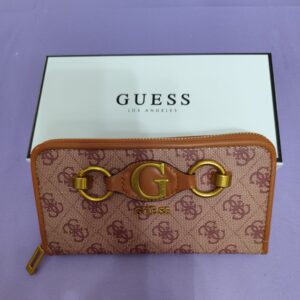Cartera GS, tamaño grande, estampado marrón