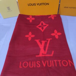 Bufanda LV, calidad superior, rojo. Viene con su caja.