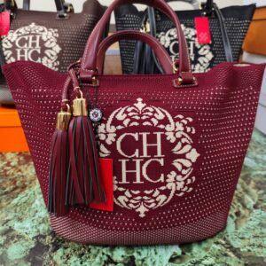 Bolsos CH, alta calidad, color burdeos.