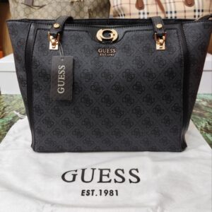 Bolsos GS, shopper estampado negro.